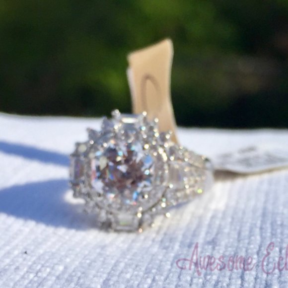 JTV Bella Luce CZ Cocktail Ring - NWT - Sz 7 - Fiery Stones! - Picture 3 of 14